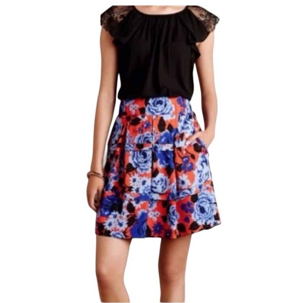 Anthropologie HD in Paris Lyanna Floral Skirt Size‎ Small Feminine Colorful